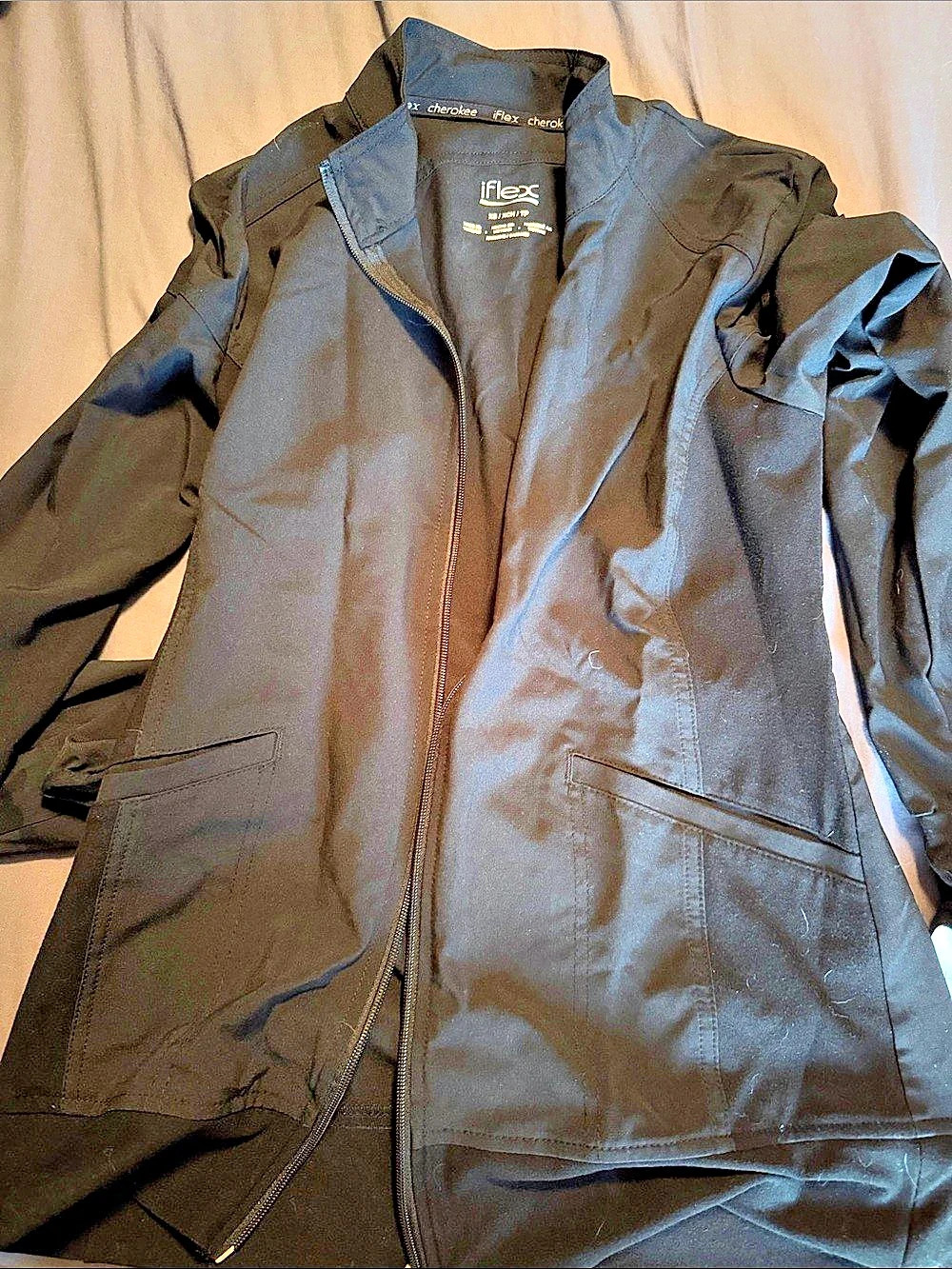 Cherokee iFlex Utility Jacket Black XS NWT scrub jacket